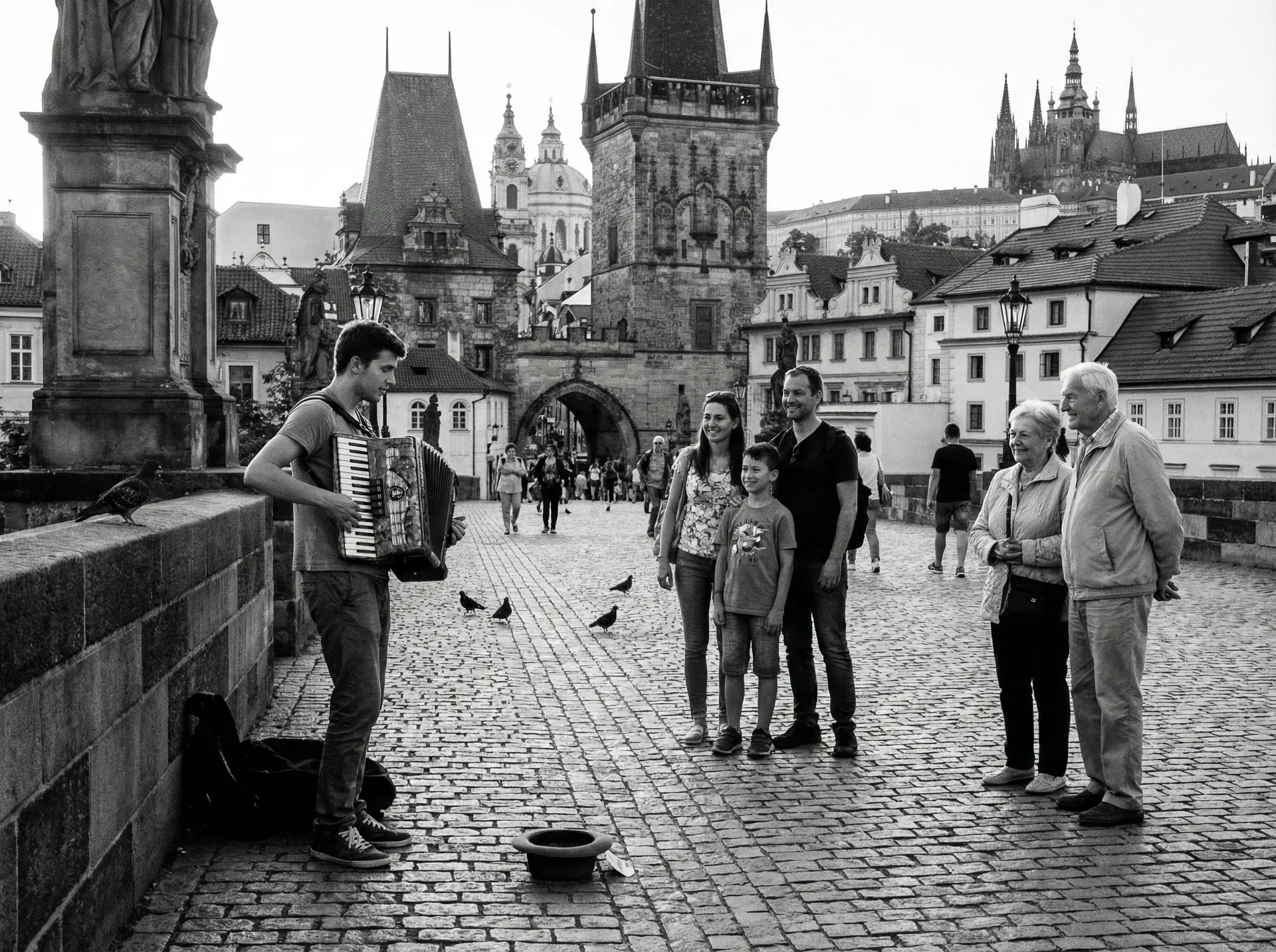 查理大桥上的手风琴演奏者 - 街头搭讪 街头艺人故事