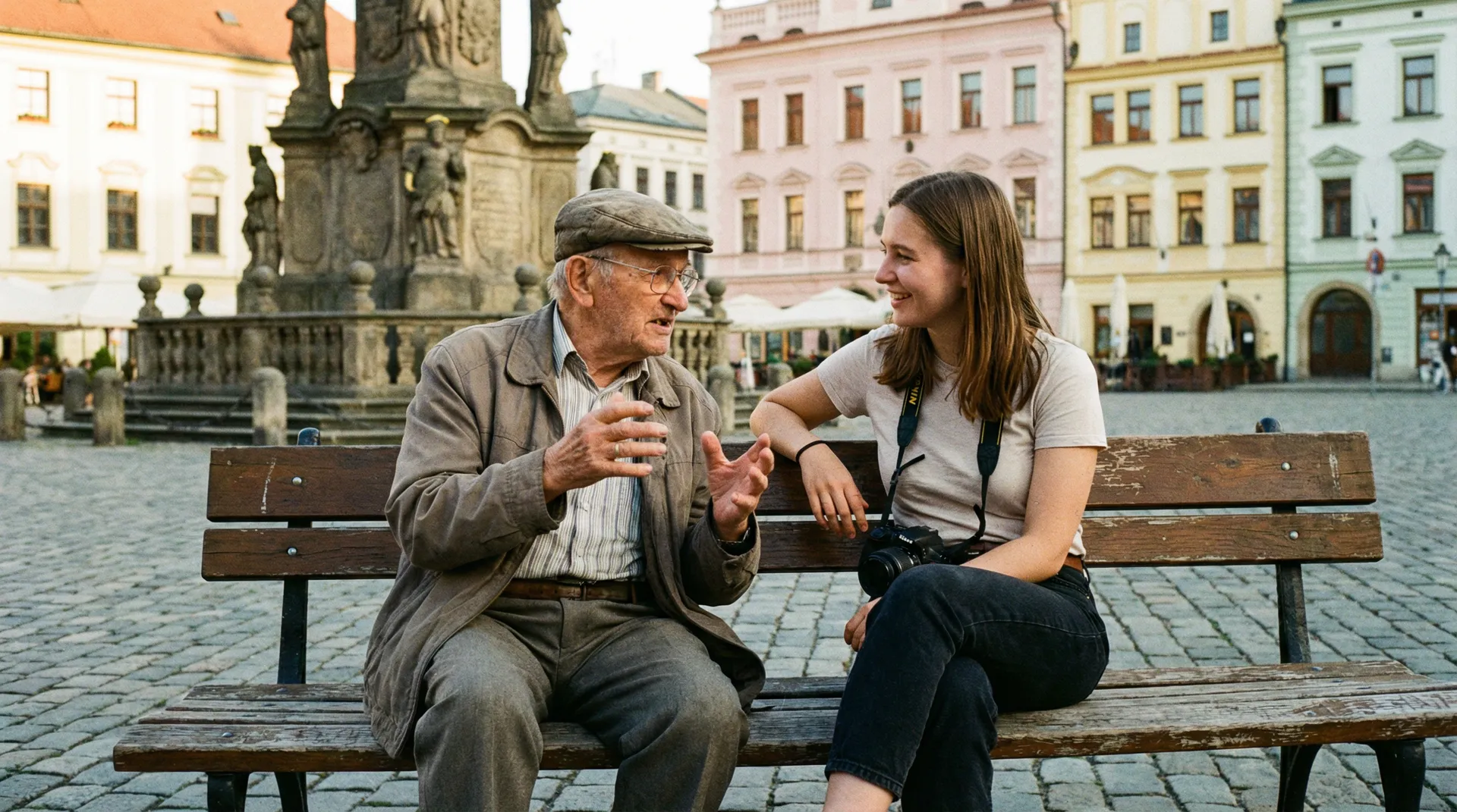 奥洛穆茨广场老人讲述故事 - 街头搭讪 街头人物纪实